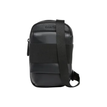 CALVIN KLEIN Recycled Material Cell Phone Pouch, Shoulder Bag, Crossbody Bag Small Size Men's Black