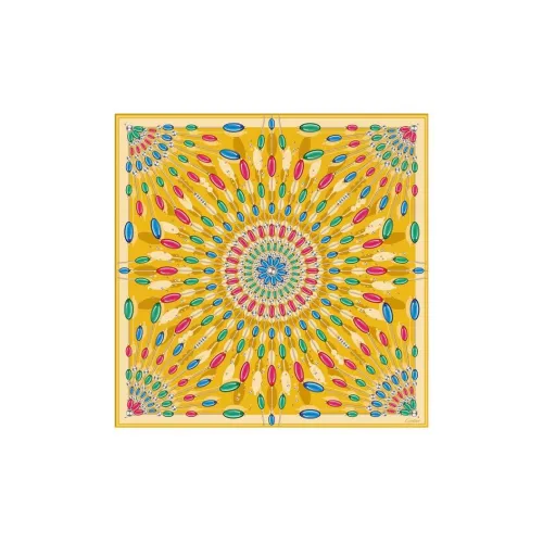 CARTIER Silk Scarves Women's Yellow