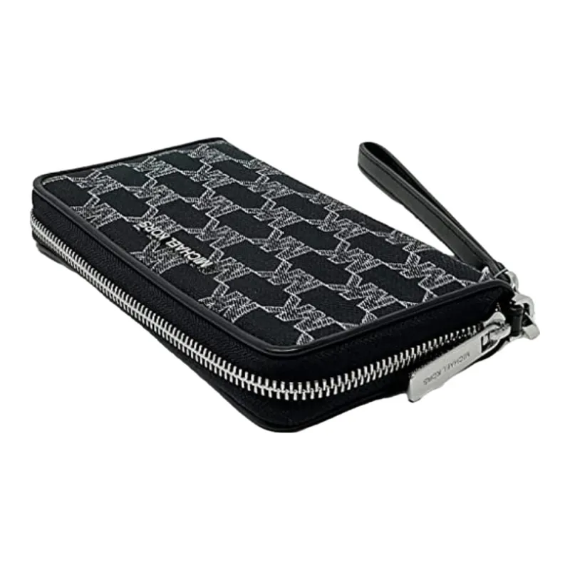 MICHAEL KORS Jet Set Travel Jacquard With Leather Wallet Tubas Women's Black-4