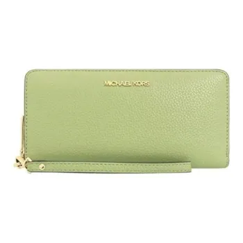 MICHAEL KORS Jet Set Travel Litchi Grain Leather Wallet Large Size Men's Green