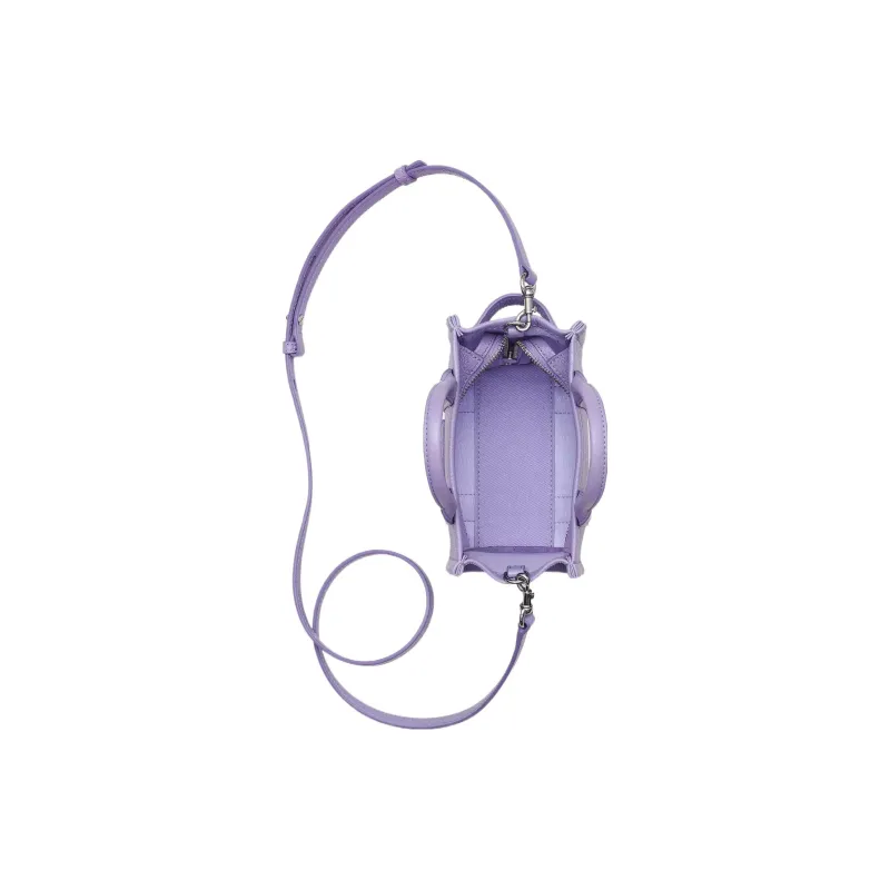 MARC JACOBS Full Grain Leather Tote Bag Shopping Bag Shoulder Bag Crossbody Bag Handbag Extra Mini Women's Purple-3
