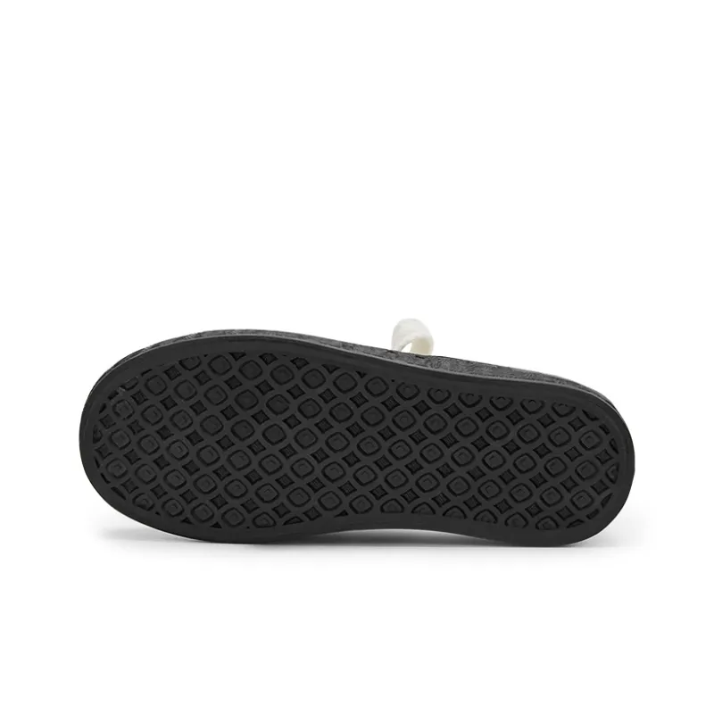 KARLIE KELLER Wear Resistant Height Increasing Low Top Skateboard Shoes Women's Black White-2