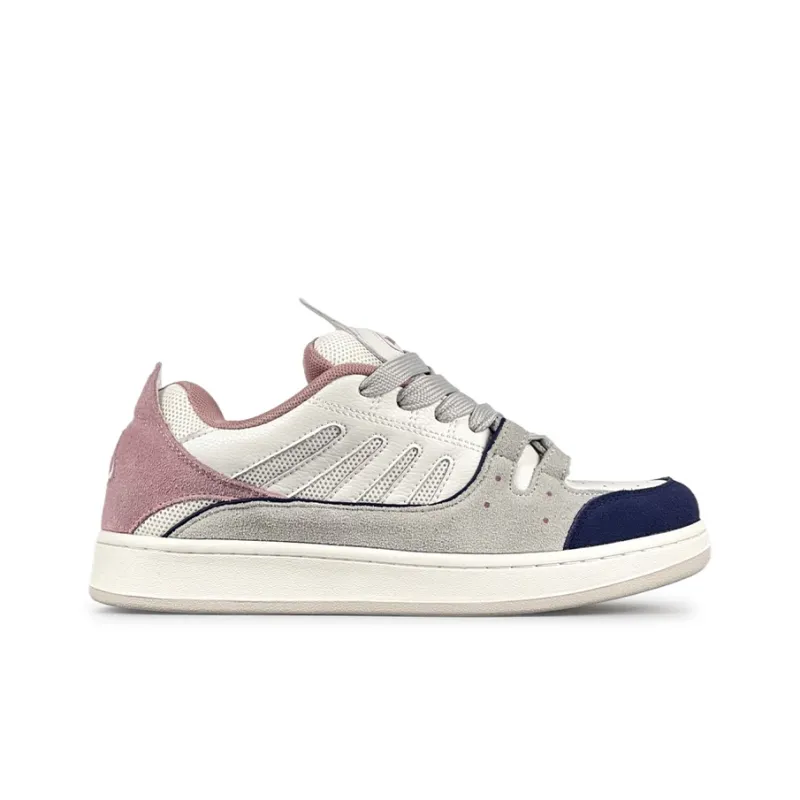LuzaoT SUPER DRAG Low Top Skateboard Shoes Unisex White Peach Ice Cream-1
