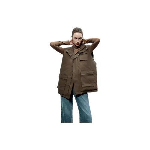 URBAN REVIVO Puffer Jackets Women's Familiar Brown