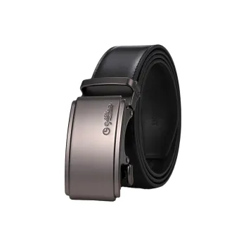 GOLDLION Metal Brushed Cow Leather Automatic Buckle Belt Men's