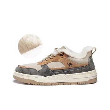 CAMEL Warm Slip Resistant Low Top Skateboard Shoes Men's Khaki