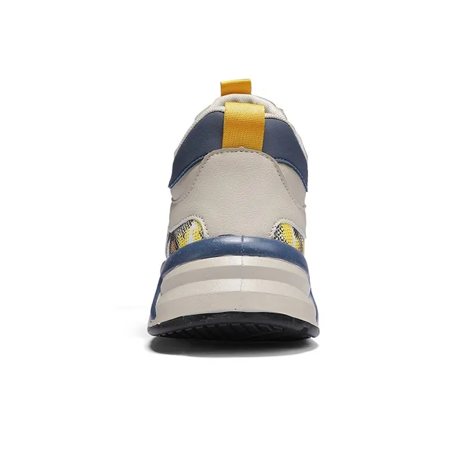 Warrior High Top Casual Shoes Men's Beige Blue-4