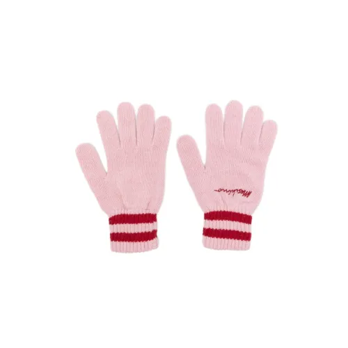 MOSCHINO Logo-embroidered Ribbed Knit Gloves