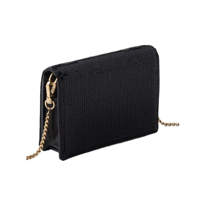 PRADA Leather Detail Card Clip Card Holder Regular Women's Black-2