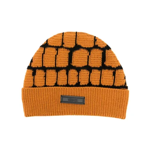 VERSACE Logo-patch Patterned Beanie