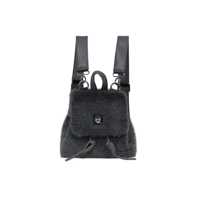 REBIRTH Plush Backpack Regular Unisex Ink Night Gray/Blush-0