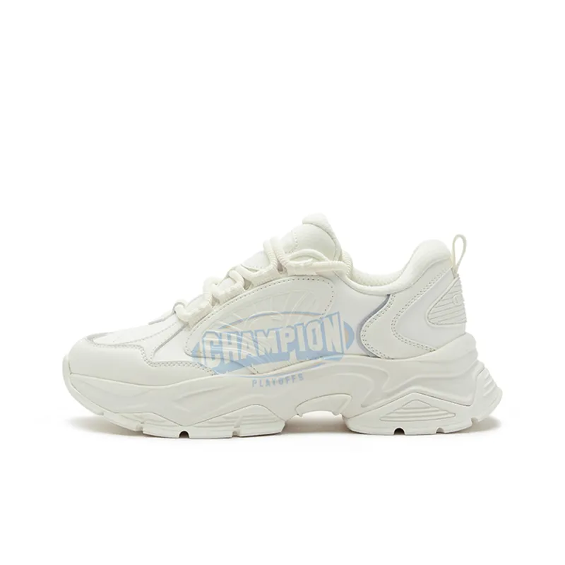 Champion Cushioning Height Increasing Low Top Chunky Sneakers Women's White Light Blue-0