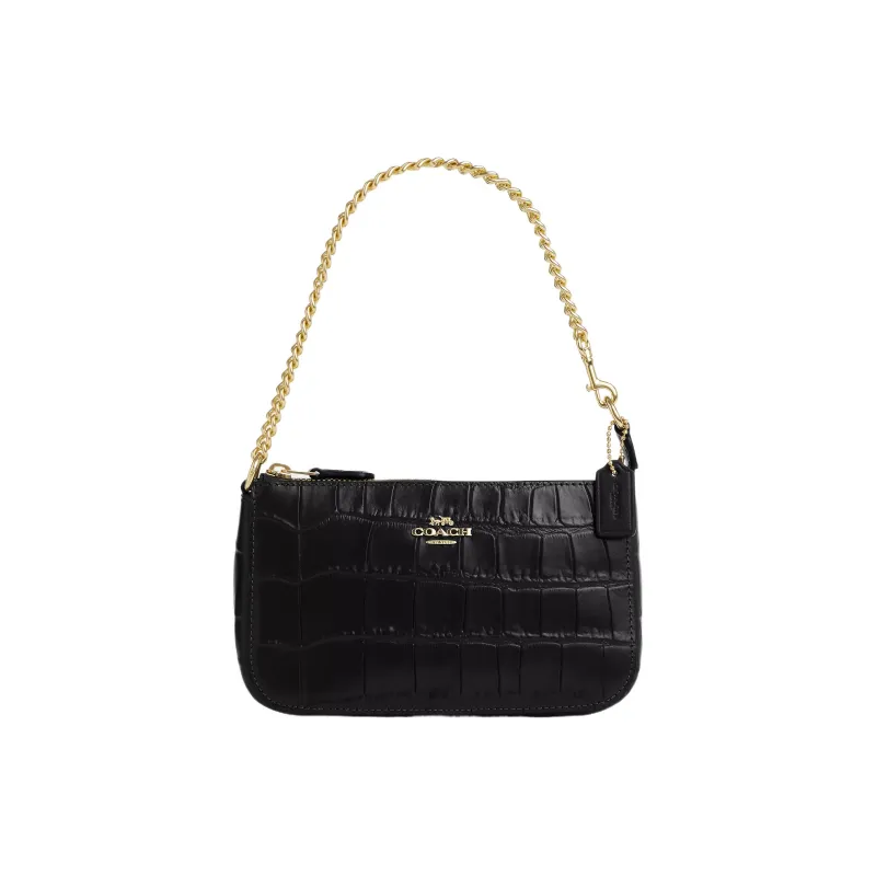 COACH Nolita Leather Shoulder Bag Handbag Shoulder Bag Small Size Women's Black-0