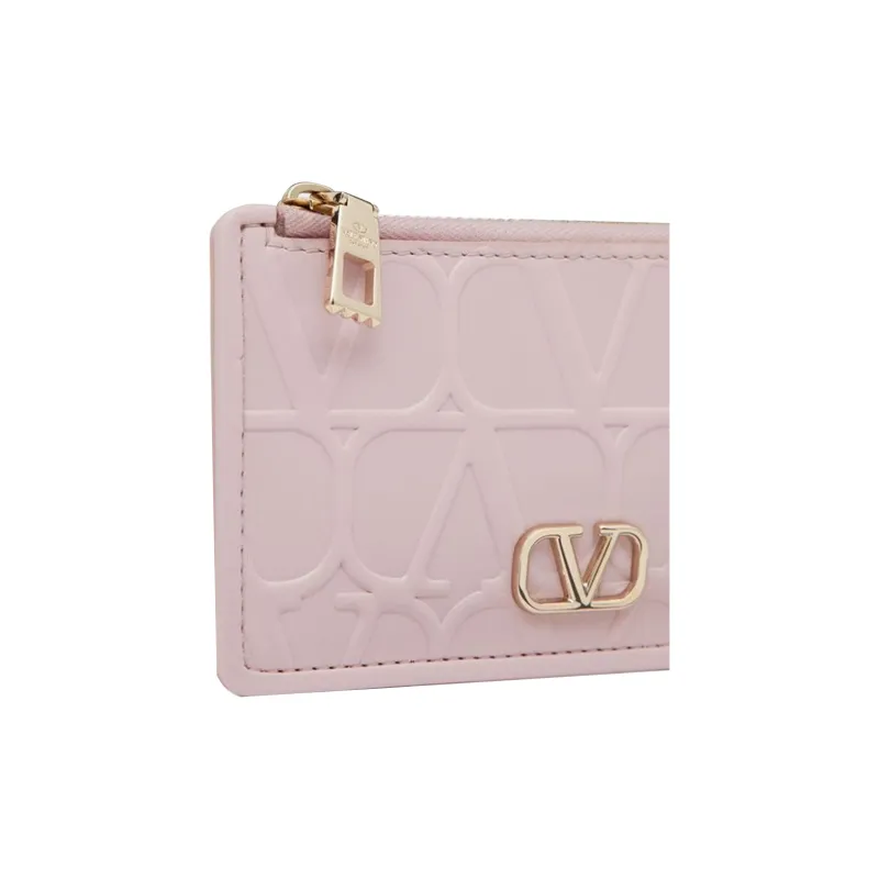 Valentino Calfskin Card Holder Regular Women's Light Purple-4