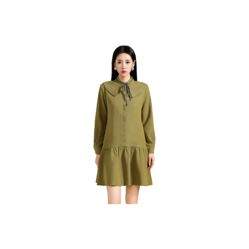 SMEN Long-Sleeved Dresses Women's Fruit Green