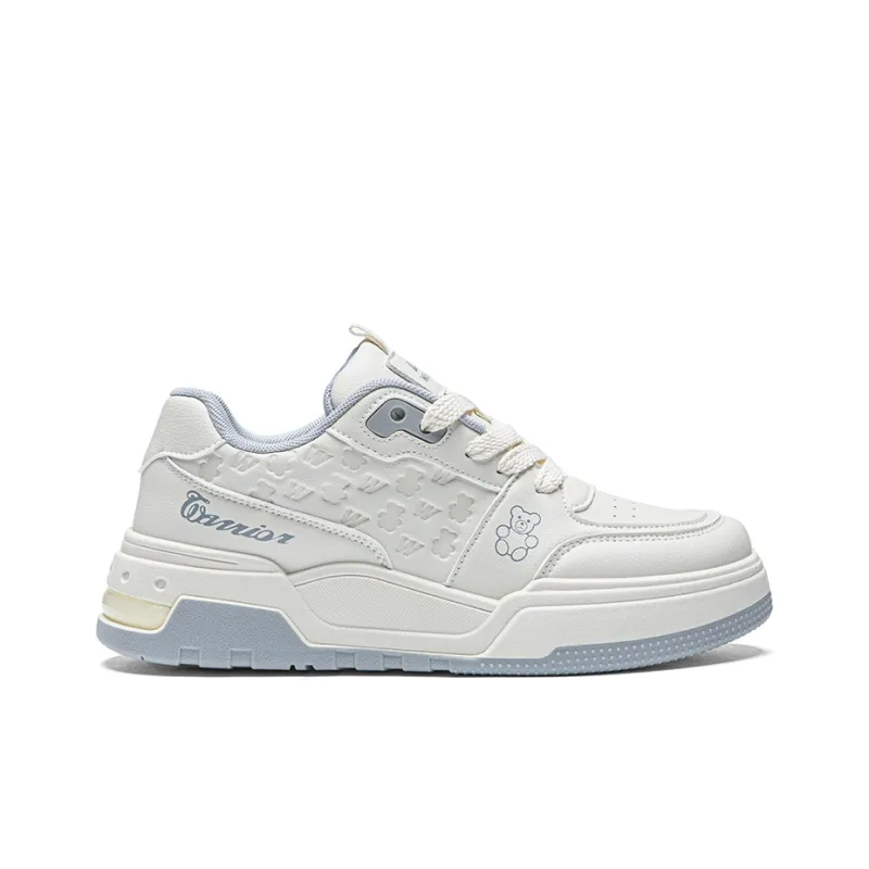 Warrior Warrior Casual White Sneakers Wear resistant And Lightweight Low Top Skateboard Shoes Unisex Beige Gray-1