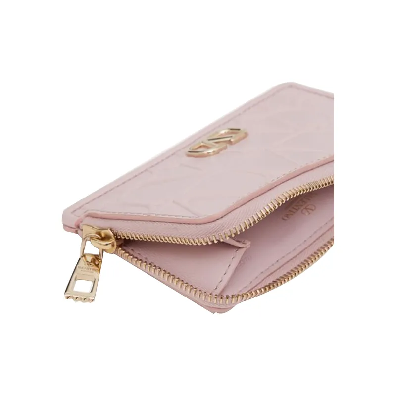 Valentino Calfskin Card Holder Regular Women's Light Purple-3