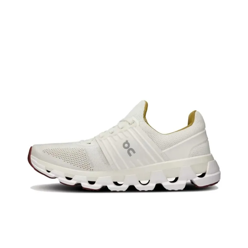 On Cloudswift Cushioning Wear Resistant Low Top Training Running Shoes Women's White Green-0