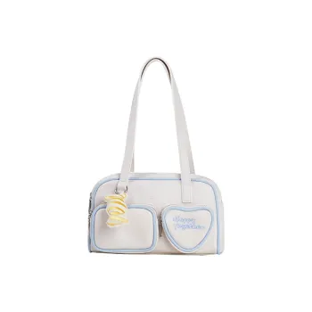 Sound For Life Synthetic Leather Shoulder Bag Small Size Women's White Blue Brown
