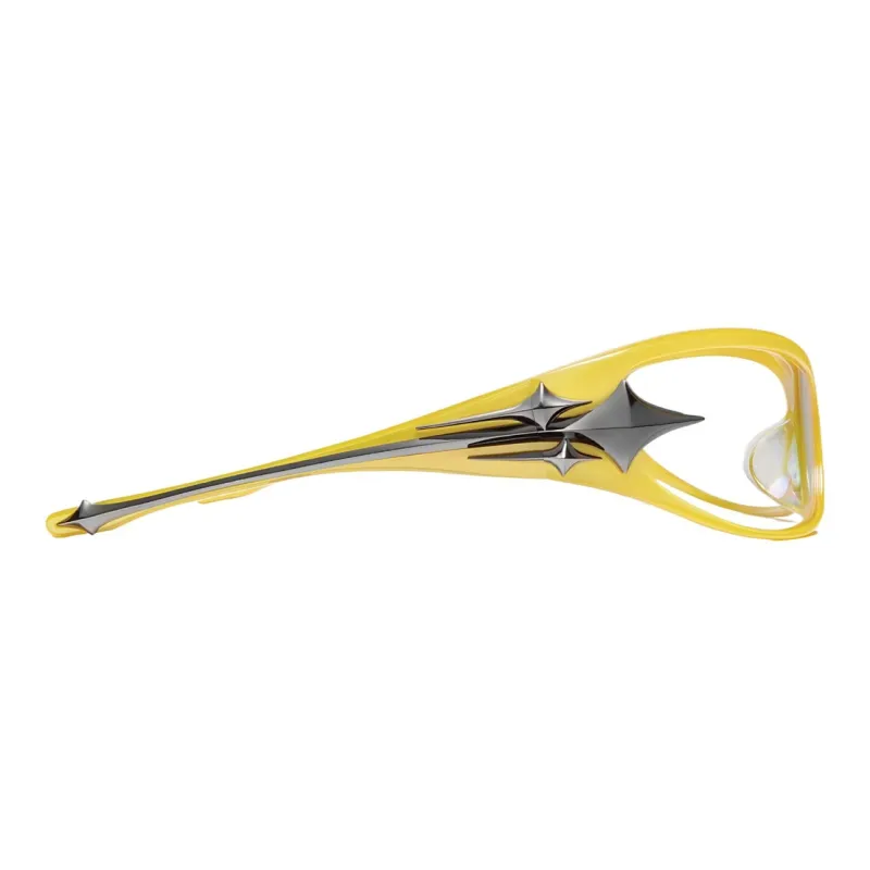 GENTLE MONSTER Third Kind Plate Frame Irregular Shape Eyeglass Frames Unisex Yellow-2