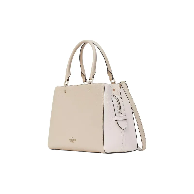 Kate Spade Litchi Grain Leather Handbag Shoulder Bag Crossbody Bag Medium Size Women's Beige-1