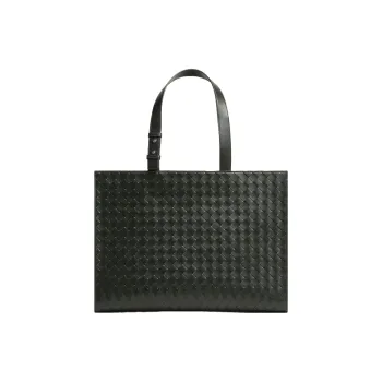 Bottega Veneta Leather Tote Bag, Shopping Bag, Handbag, Shoulder Bag Men's Dark Green
