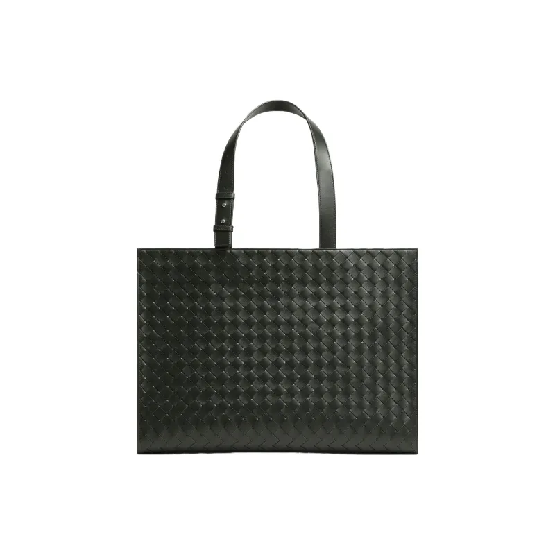 Bottega Veneta Leather Tote Bag, Shopping Bag, Handbag, Shoulder Bag Men's Dark Green-0