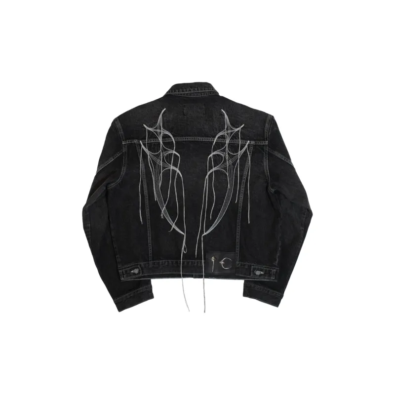 THUG CLUB Denim Jacket Unisex Black-1