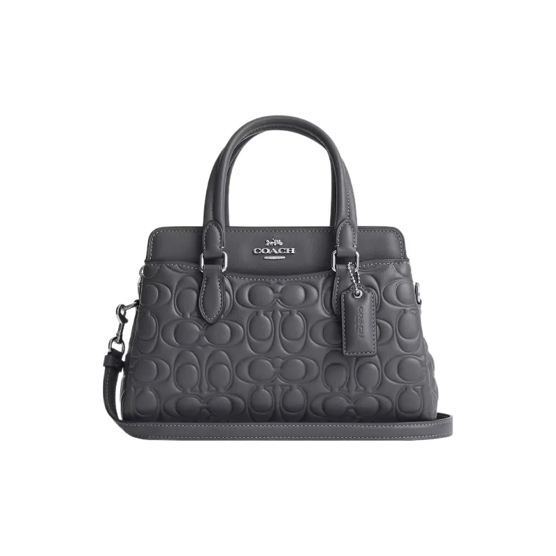 COACH Darcie Leather Handbag, Shoulder Bag Women's Gray-0
