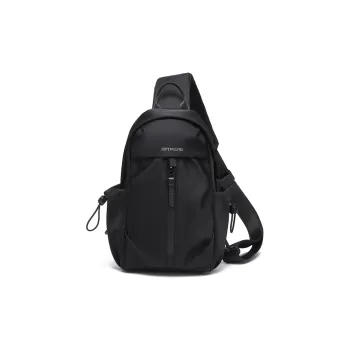 SEPTWOLVES Nylon Shoulder Bag, Crossbody Bag, Sling Bag Medium Size Unisex Black