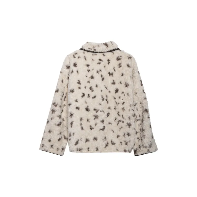 Eggka Velvet-feel Coat Women's Ecru-1