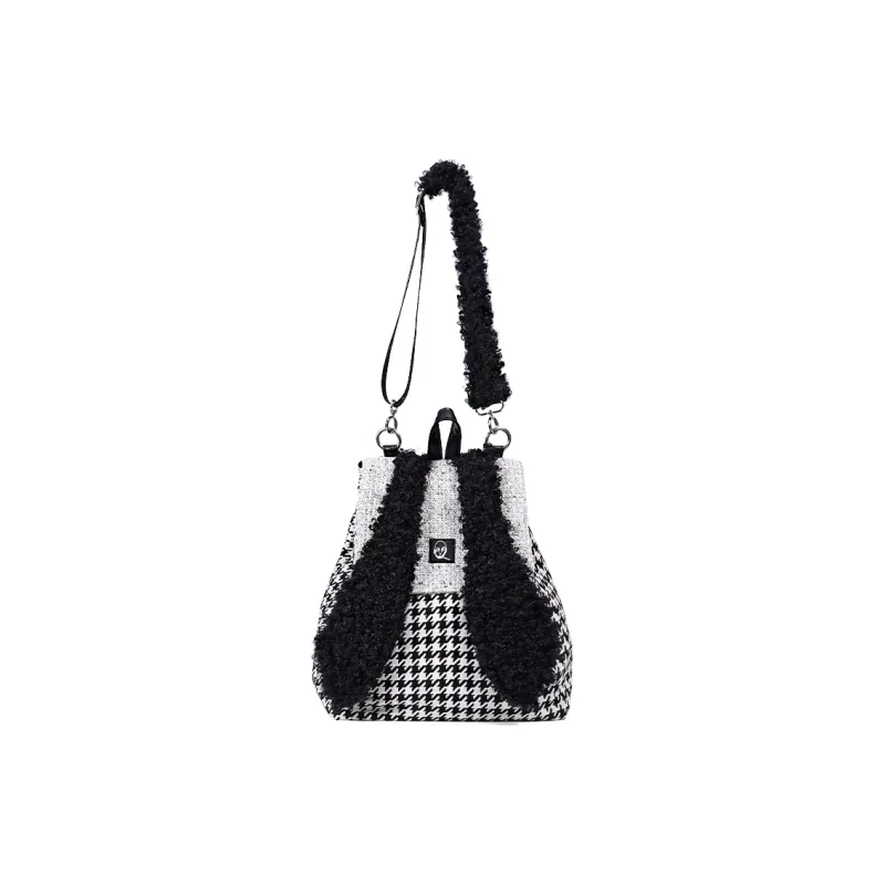 REBIRTH Imitation Denim Canvas Backpack Large Size Women's Fragrance Grey Rabbit Burgundy Rabbit-9