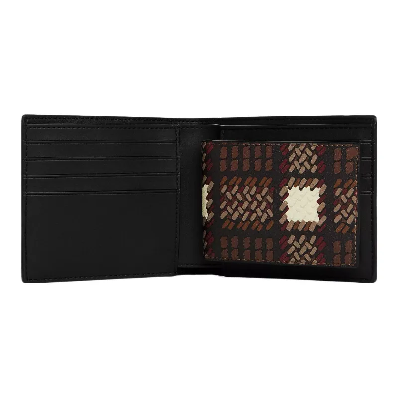 COACH 3 IN 1 Wallet Coated Canvas Coin Purse Wallet Unisex Bronze & Black-3