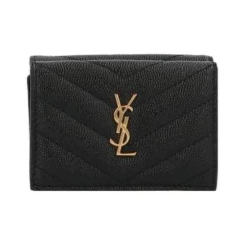SAINT LAURENT Calfskin Wallet Regular Women's Black