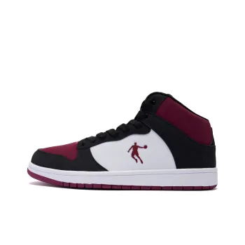QIAODAN Cushioning Coverage Height Increasing Lightweight Breathable High Top Skateboard Shoes Men's Black Red