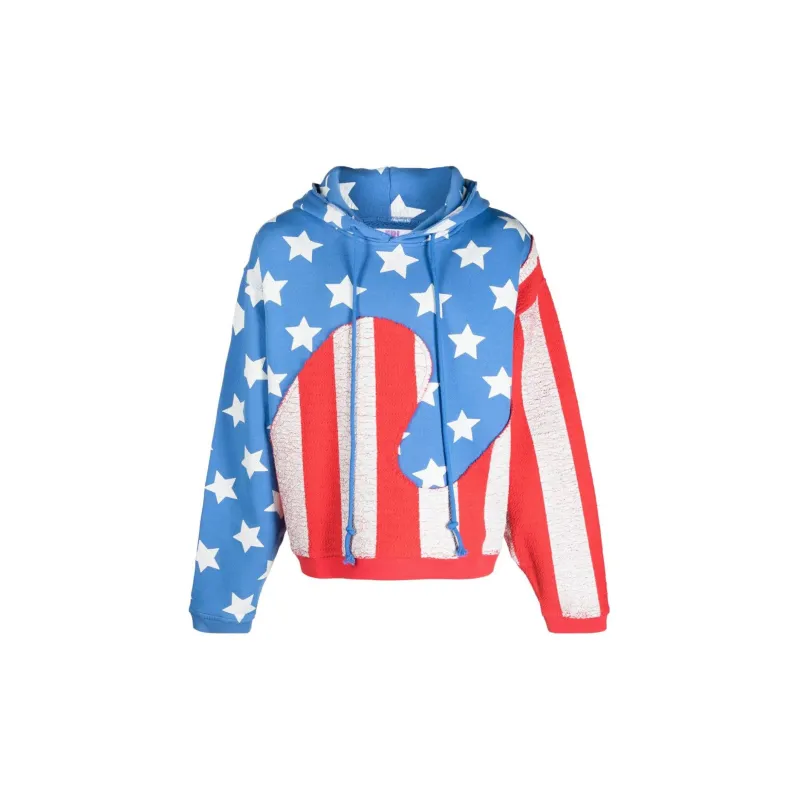 ERL Flag print Cotton Hoodie-2