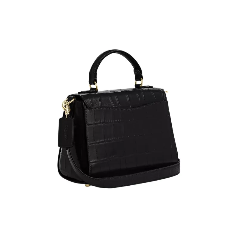 COACH Morgan Leather One Shoulder Handbag Small Size Women's Black-2