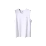 Shoulder Width Crew Neck Tank Top (White) 100% cotton Skin-Friendly/Moisture-Wicking Breathable