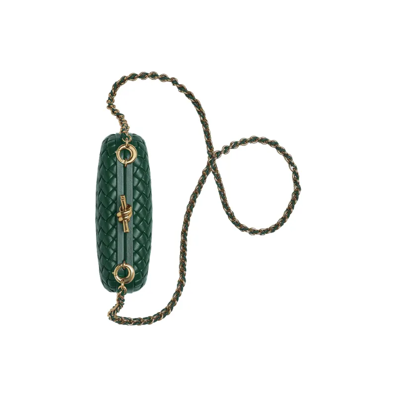 Bottega Veneta KNOT Sheepskin Evening Bag Clutch Regular Women's Emerald-2