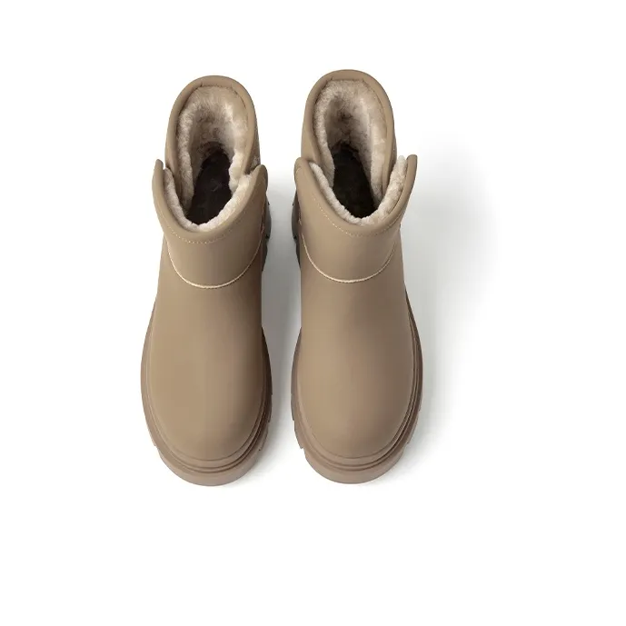 Beau Today Synthetic Leather Warm Crew Snow Boots Women's-14