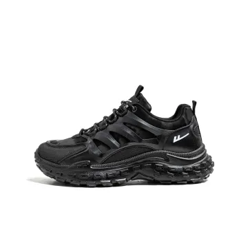 Warrior Abrasion Resistant Slip Resistant Low Top Chunky Sneakers Men's Black