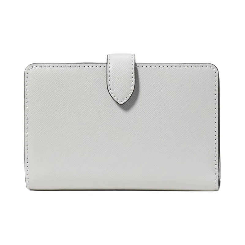 Kate Spade Saffiano Leather Wallet Medium Size Unisex Platinum Gray & Multicolor-1