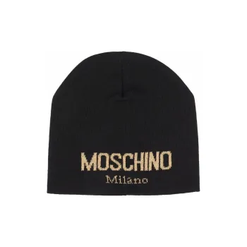 MOSCHINO Intarsia Knit logo Beanie