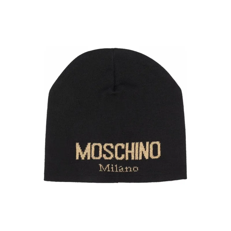 MOSCHINO Intarsia Knit-logo Beanie-0