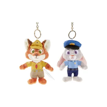Disney Nostalgic Fun Collection Zootopia Nick & Judy Dolls Plush Pendant 17cm/16cm Height