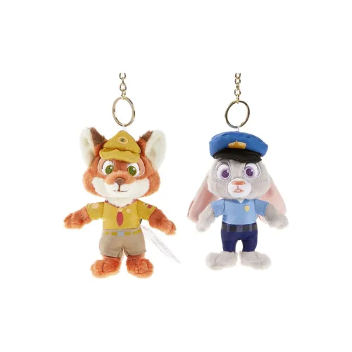 Disney Nostalgic Fun Collection Zootopia Nick & Judy Dolls Plush Pendant 17cm/16cm Height