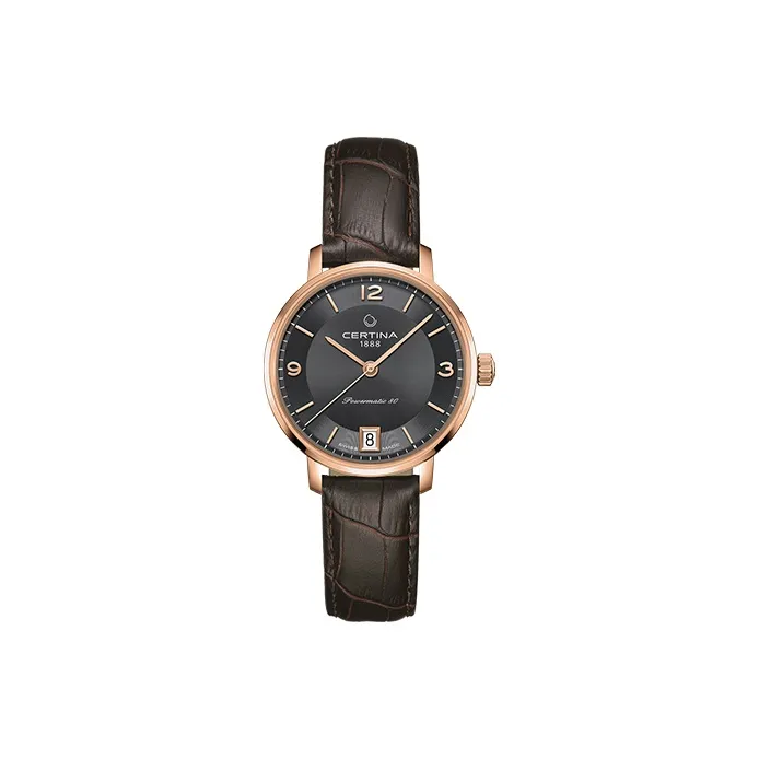 CERTINA Camaro Collection Mechanical Movement Women's Watch Watch 31mm Black Dial Stainless Steel Case Leather Strap-0