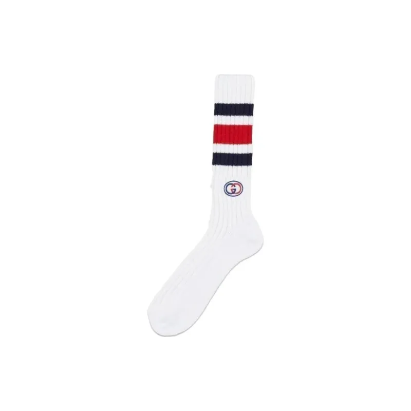 GUCCI Mid Calf Socks Men's 1 Pack White-1
