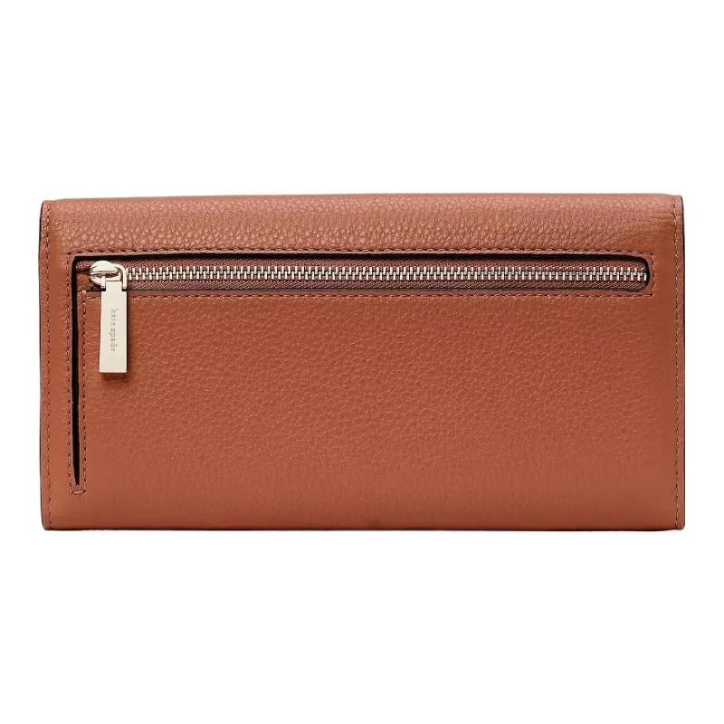 Kate Spade Marti Litchi Grain Leather Wallet Large Size Unisex Caramel-1