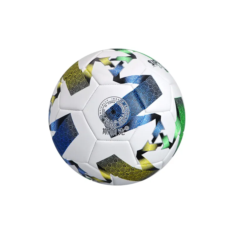 SIPAKESPORT Size 5 Soccer PU Machine Stitched Soccer Ball Unisex White Blue Green Yellow-2